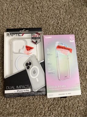 Set of 2 Clear Case: for iPhone 14 Pro - Transparent